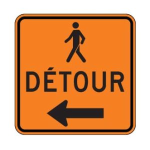 Détour pour piétons vers la gauche