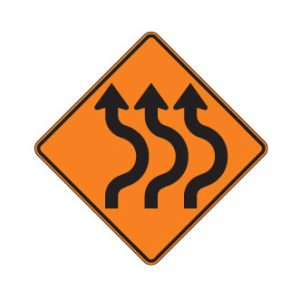 Déviation de 3 voies à droite