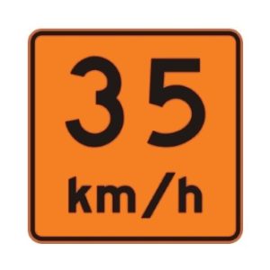 Vitesse recommandée 35 km/h