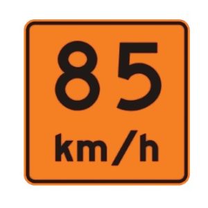 Vitesse recommandée 85 km/h