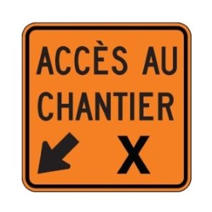 Accès au chantier, à gauche