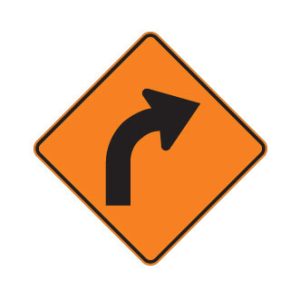 Virage à droite 45°