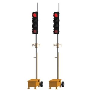 Ens. de feux de chantier sur chariot (communication radio)