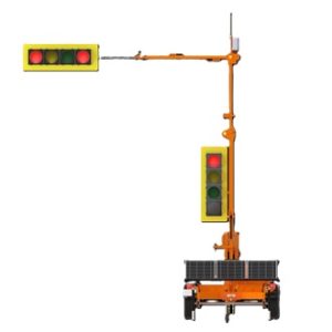 Ens. de feux de chantier sur remorque (communication radio)